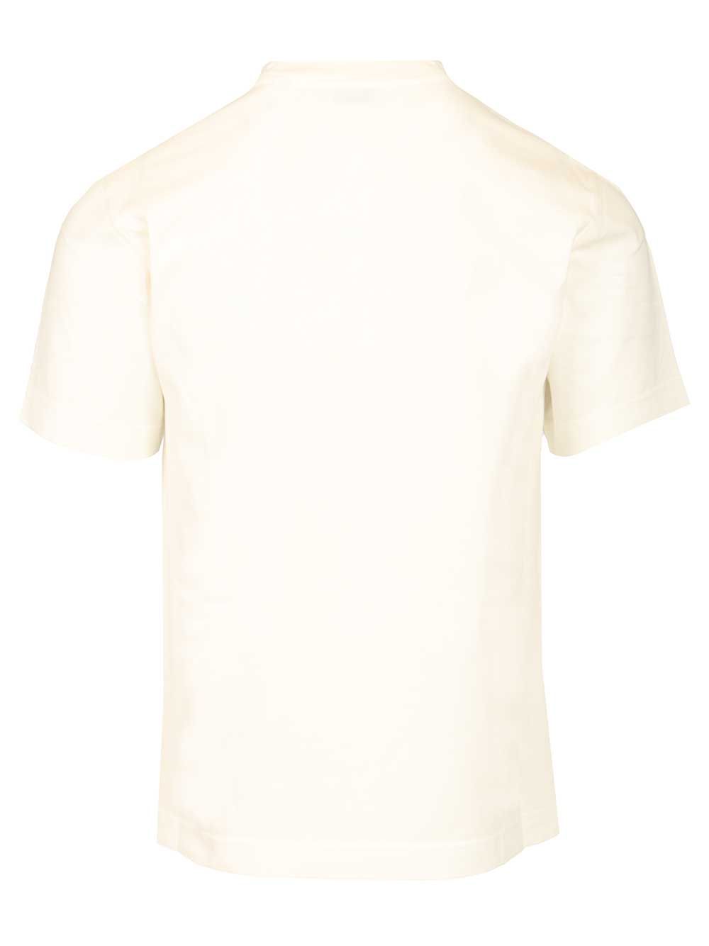 Burberry Cotton  With Shaded Ekd T-Shirt - Bianco | 17ee246ed7addf38f842479ce112b1f7def3352f