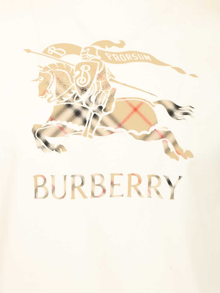 Burberry Cotton  With Shaded Ekd T-Shirt - Bianco | abd72ca076ea5387333f177551e9cb2b84460416