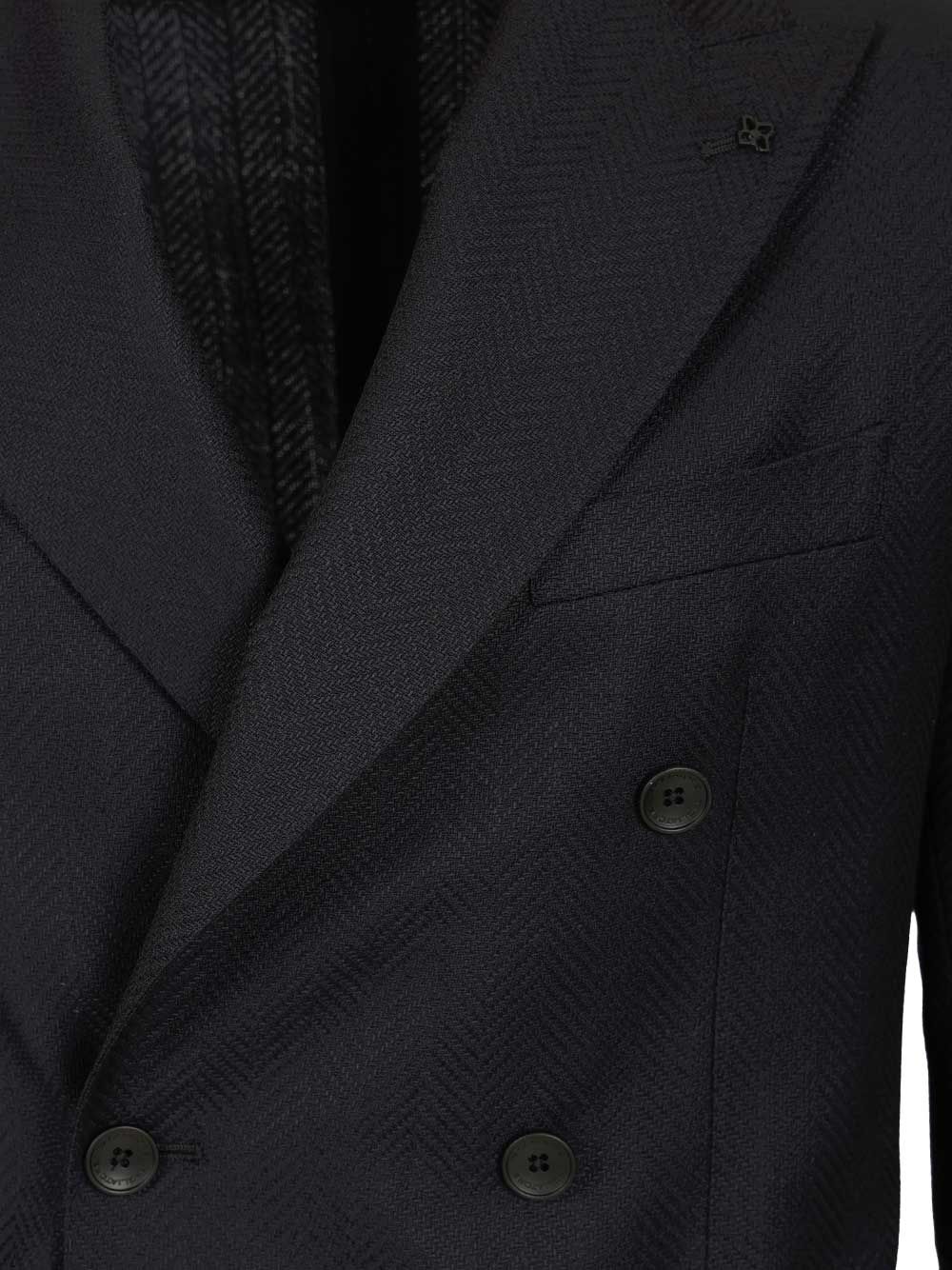 Tagliatore Double-Breasted Herringbone Fabric Blazer Giacche - Blu | 12ffb572155f894e871bc289bebf6cce11c41459