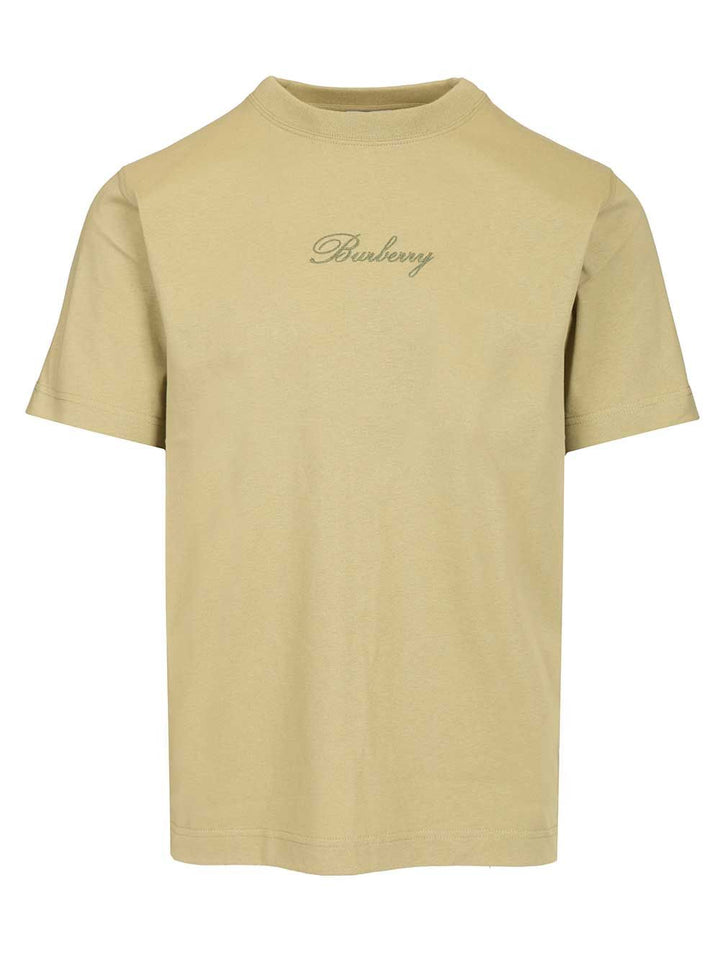 Burberry With Embroidered Burberry Logo T-Shirt - Verde | f6e9916021dd5915bed8313e8d6efff06880bb02