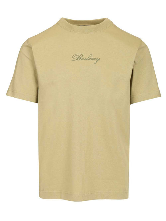 With Embroidered Burberry Logo T-Shirt Verde