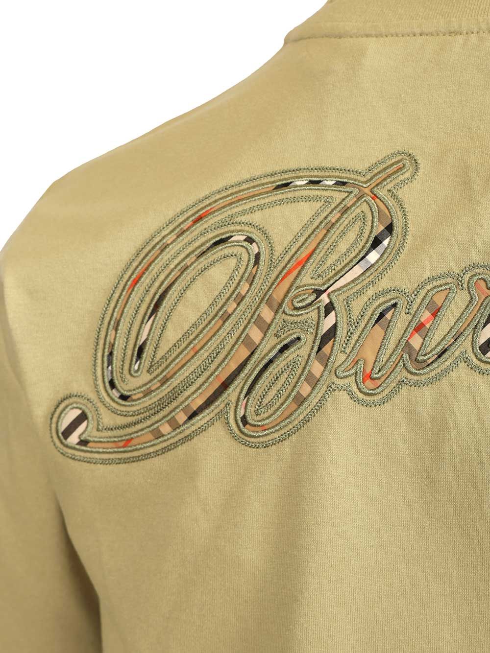 Burberry With Embroidered Burberry Logo T-Shirt - Verde | 784d41326b99fa8dce416b0d439f89835b20c993