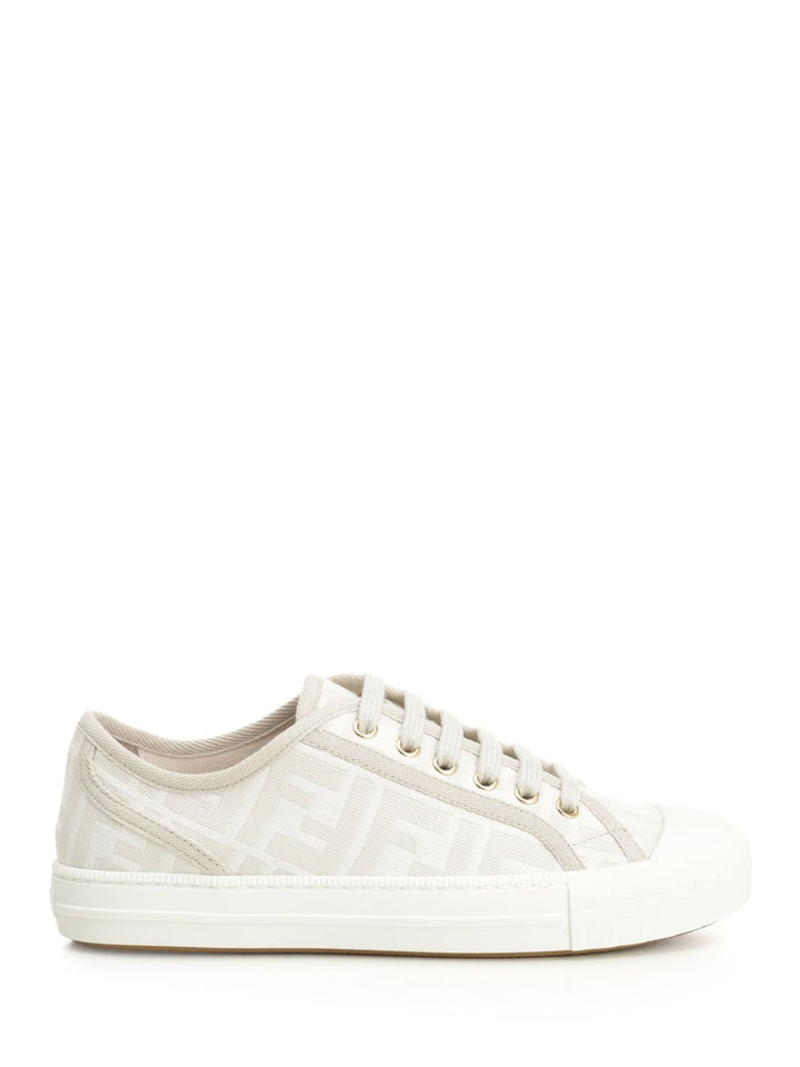 Fendi Domino Tessuto Jacquard Ff Sneakers - Beige | ff5e9fb4d00440d095ca15e1b53fff5a058431a9