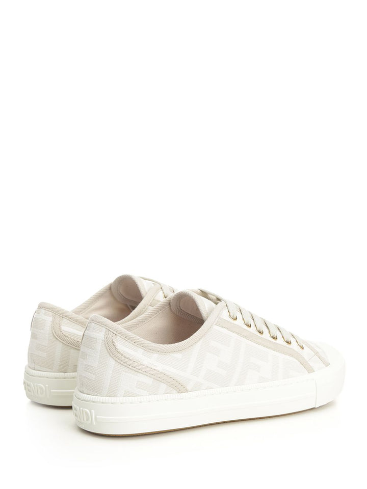 Fendi Domino Tessuto Jacquard Ff Sneakers - Beige | 7dae5d233121cbc81aa901acccd61a073ab3b67e