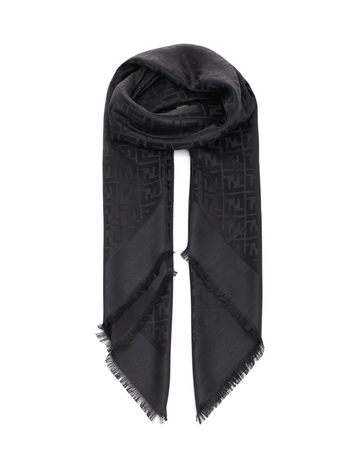 Fendi Silk And Wool Shawl Scarves And Foulards - Nero | c68532c025c7d3a0f0d6f6fc90d19ad0d7ed4444