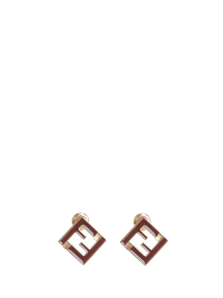 Fendi Ff Earring Metallo/Smalto Gioielli - Rosso | 96cab2900a2431d0d6960f46e93a131e17a03c84