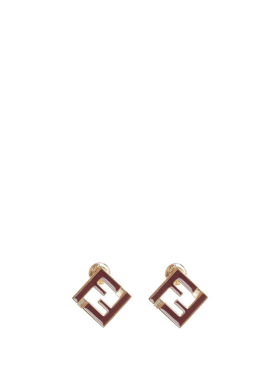 Ff Earrings With Enamel Gioielli Rosso