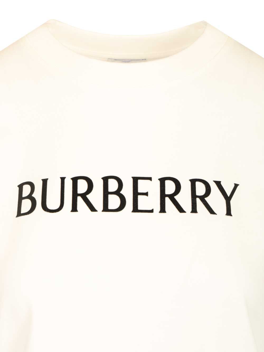 Burberry Cotton  With Logo T-Shirt - Bianco | ad2153b2831dd698e13c552d4cc93fc07d14a27a
