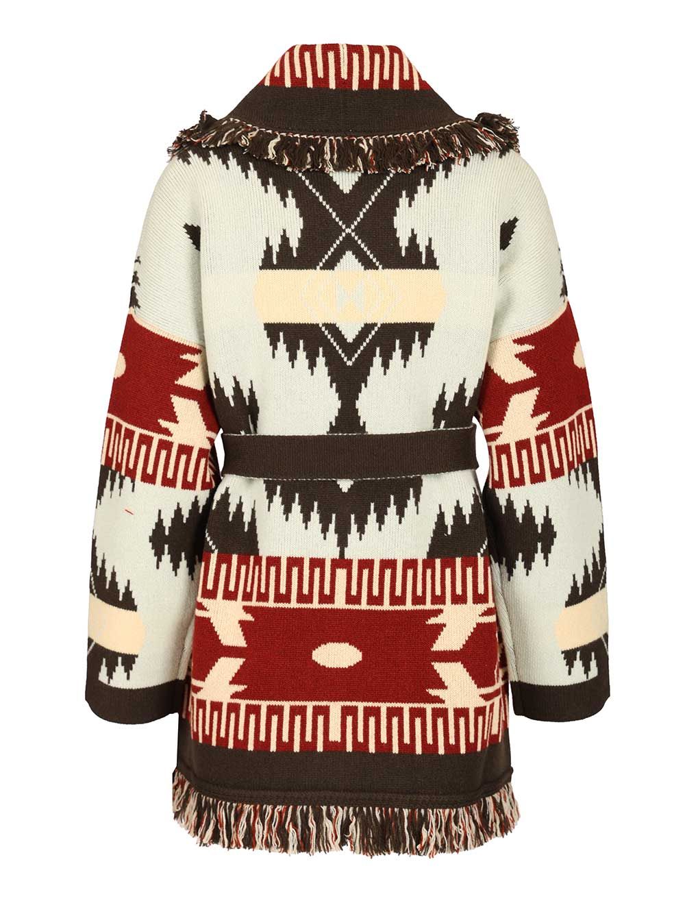 Alanui Icon Jacquard Cardigan Cyan Celeste Dark Knitwear - Multicolor | 1ebb382ac31781b5167401e7727a51e2ef0a6de6