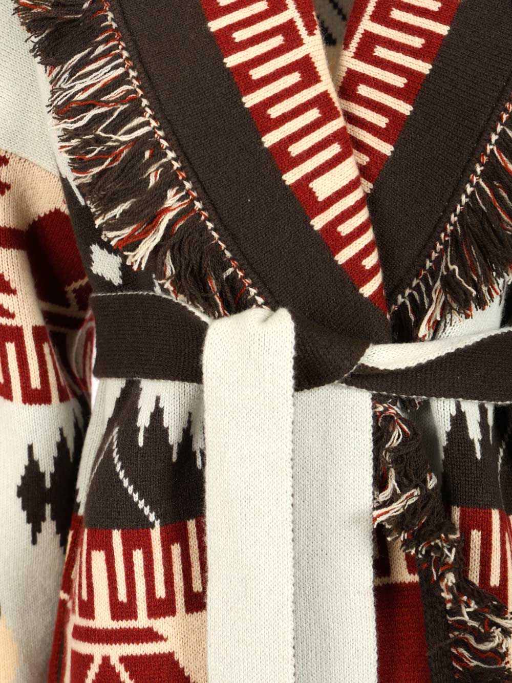 Alanui Icon Jacquard Cardigan Cyan Celeste Dark Knitwear - Multicolor | 02a5c81c92c8ee977f125f82d7983ca24f8cabfc