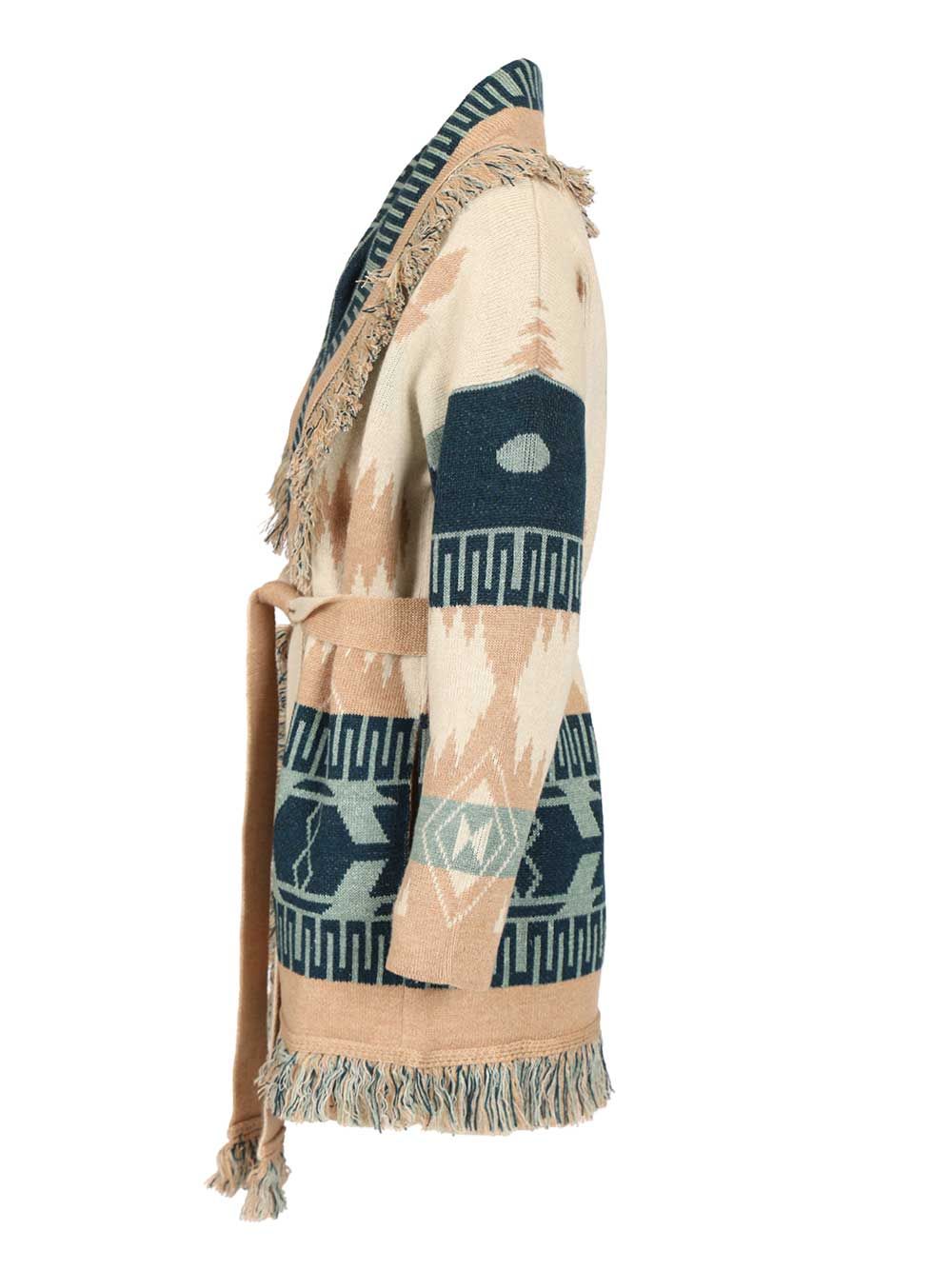 Alanui Icon Jacquard Cardigan Chalk Sand Knitwear - Beige | 4ae18e3936723f893459ff403a85809d10603de1