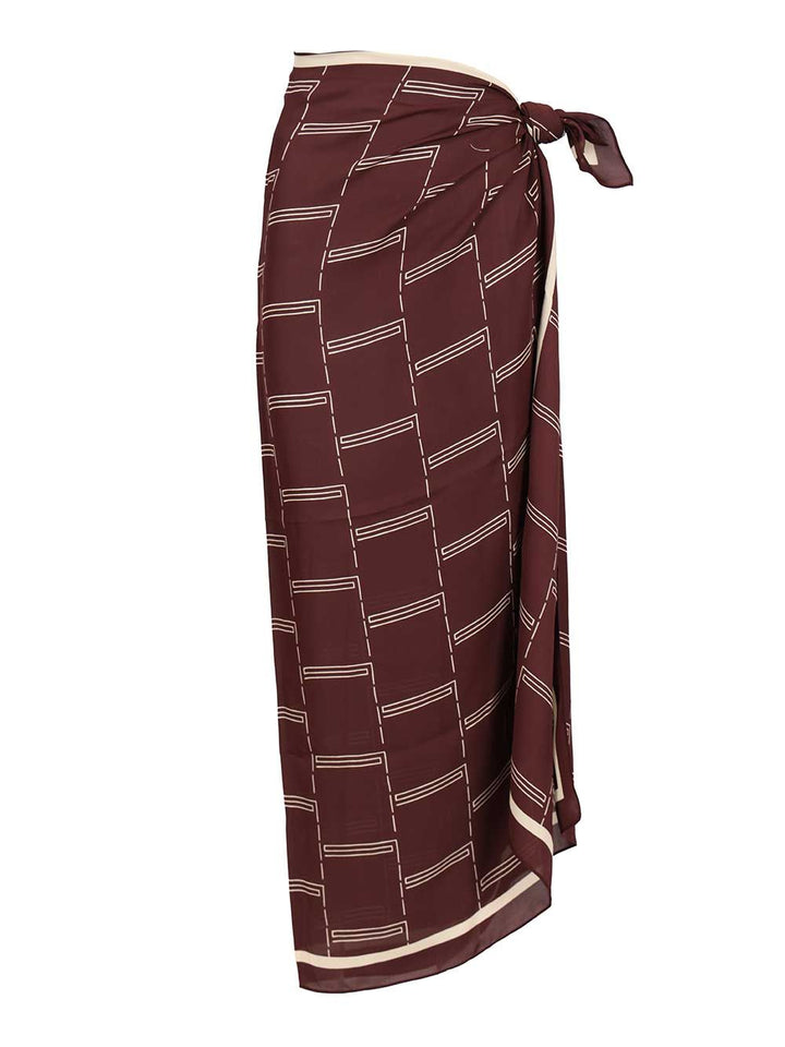 Matteau Silk Sarong Gonne - Bordeaux | 814e1bcb0bb2a30ce07b279648d1f0787c79c5e3