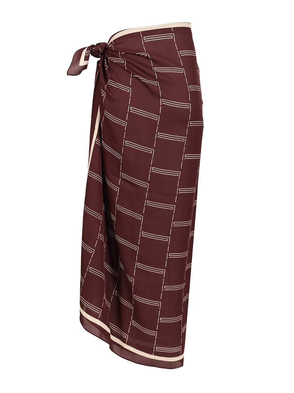 Matteau Silk Sarong Gonne - Bordeaux | 761887f49c459f156e71ea1eebbd2c5b728beafa