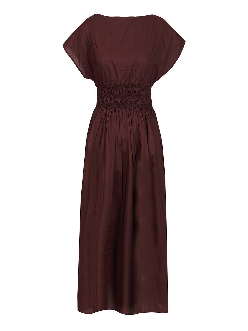 Matteau Shirred Waist Midi Dress Abiti - Bordeaux | eece9533680b431e7603ecc0df5913dac239fb1c