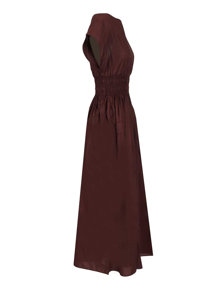 Matteau Shirred Waist Midi Dress Abiti - Bordeaux | 2ec20e2e95a96f83995095516f533a7f31c0c773