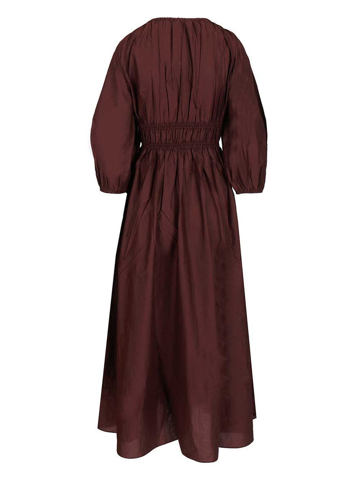 Matteau Shirred Plunge Button Dress Abiti - Bordeaux | 16390d03170fa7e4f3ddc13331de9699885db0c6