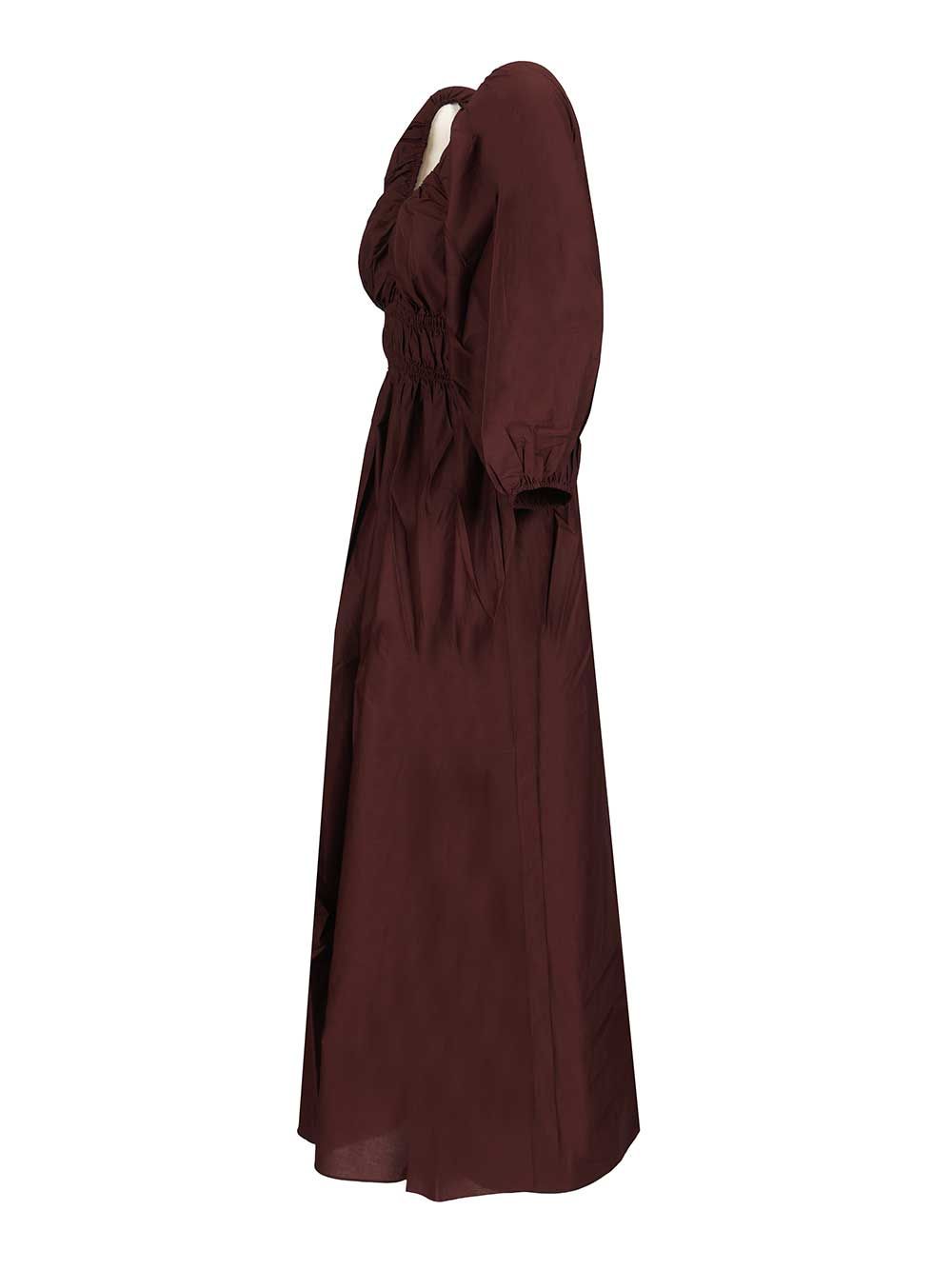 Matteau Shirred Plunge Button Dress Abiti - Bordeaux | 44c627458f0d5a0f77d6840679ced499542320f0