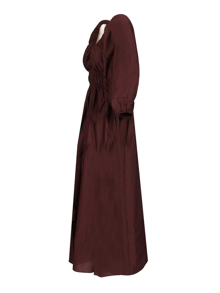 Matteau Shirred Plunge Button Dress Abiti - Bordeaux | 44c627458f0d5a0f77d6840679ced499542320f0