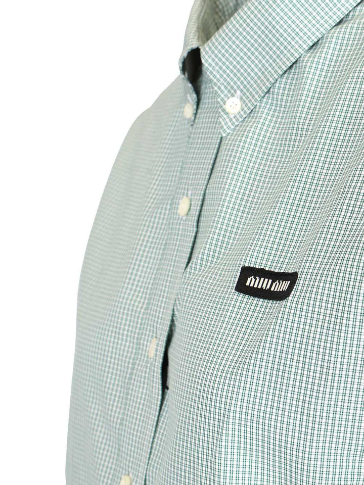 Miu Miu Poplin Shirt Shirts - Verde | b93a5dbb7aa33d0b2b4ca2319884746a712cb40f