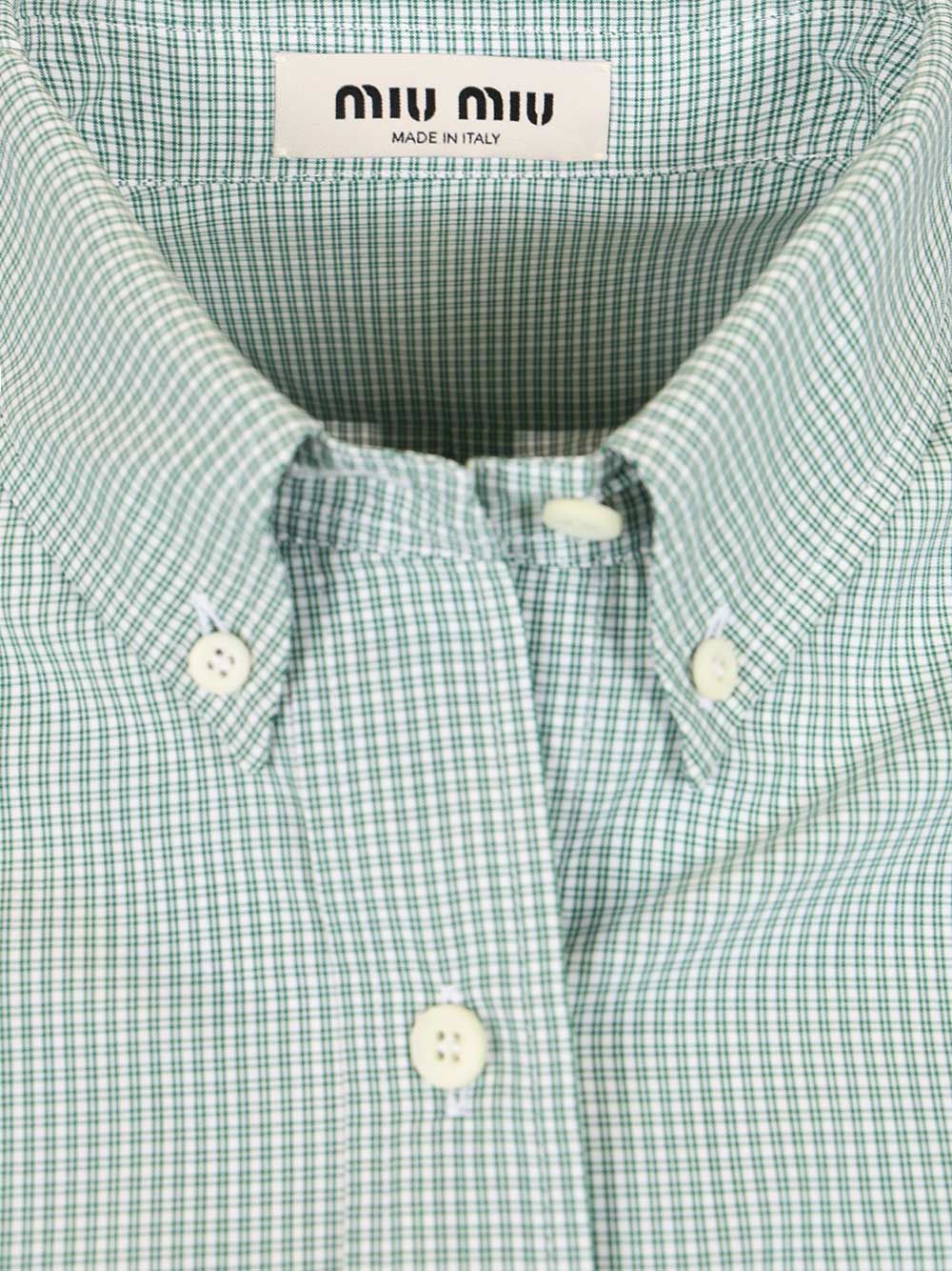Miu Miu Poplin Shirt Shirts - Verde | 72771e94370f52102213743828735874fe22d103