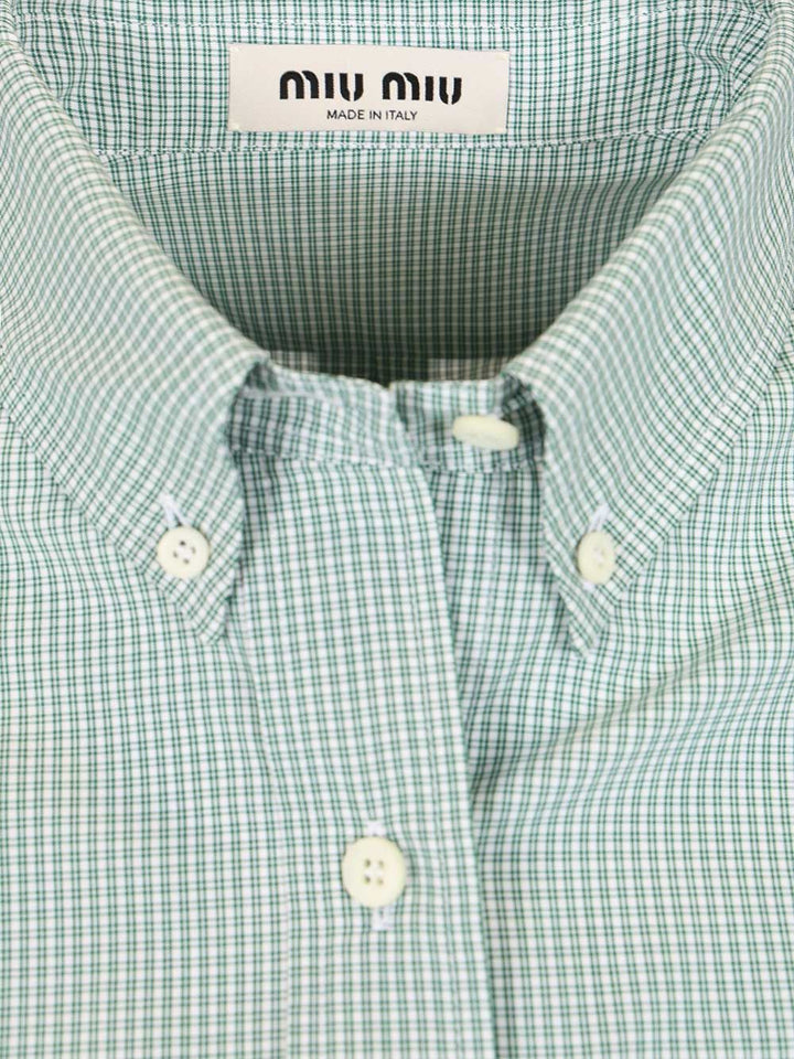 Miu Miu Poplin Shirt Shirts - Verde | 72771e94370f52102213743828735874fe22d103