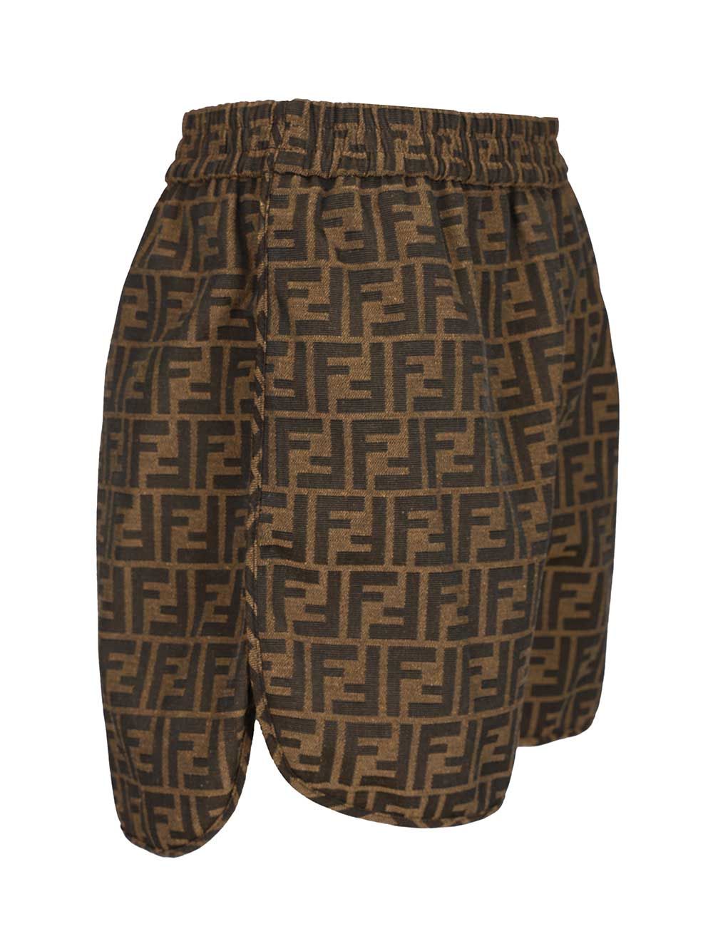 Fendi Canvas Shorts Trousers - Marrone | 5310d79de12ff30bee5cbc740e5a0359ef3c4653