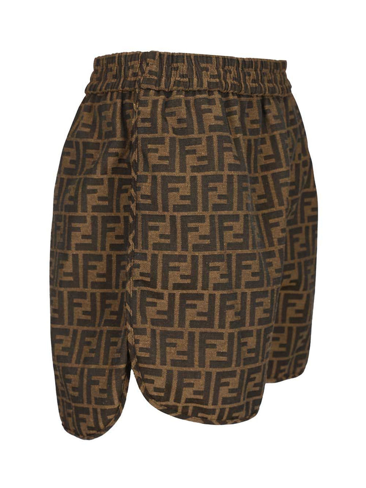Fendi Canvas Shorts Trousers - Marrone | 5310d79de12ff30bee5cbc740e5a0359ef3c4653