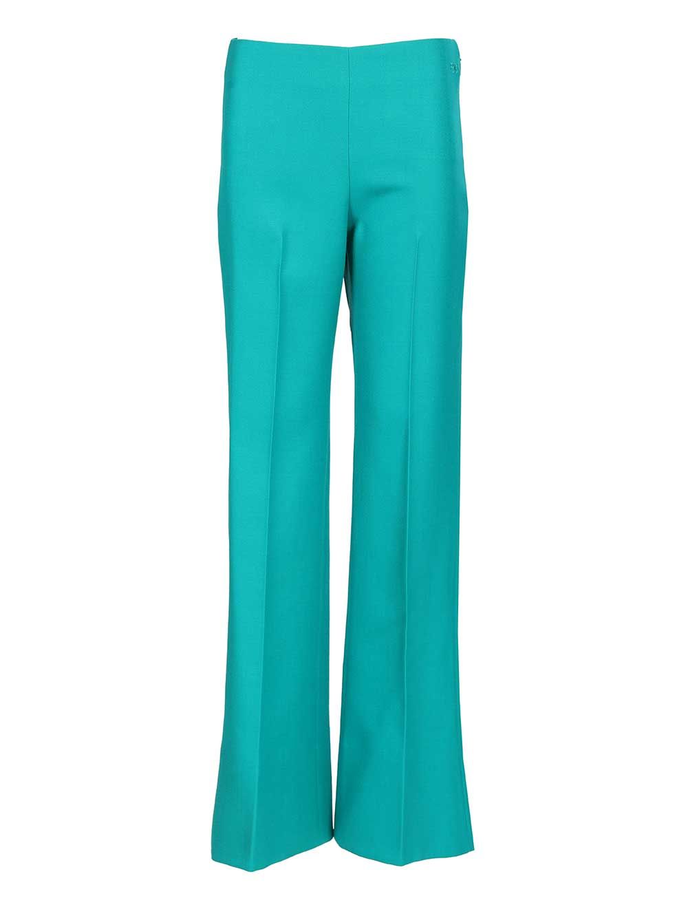 Fendi Grain De Poudre Wool Trousers - Light blue | 6baf7f5306698d7ed313d1575d68afac881ab72f