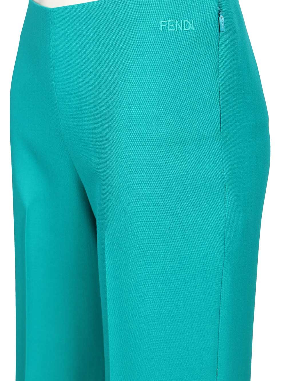 Fendi Grain De Poudre Wool Trousers - Light blue | 5885b22240b66b4ee53f8881d7032868b8913221