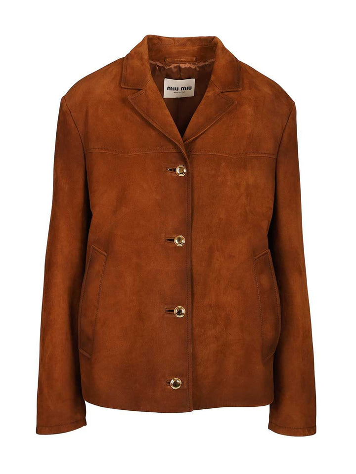 Miu Miu Suede Jacket Giacche - Marrone | 576b2e73965f7410371cefcd1f4434716de3a24a