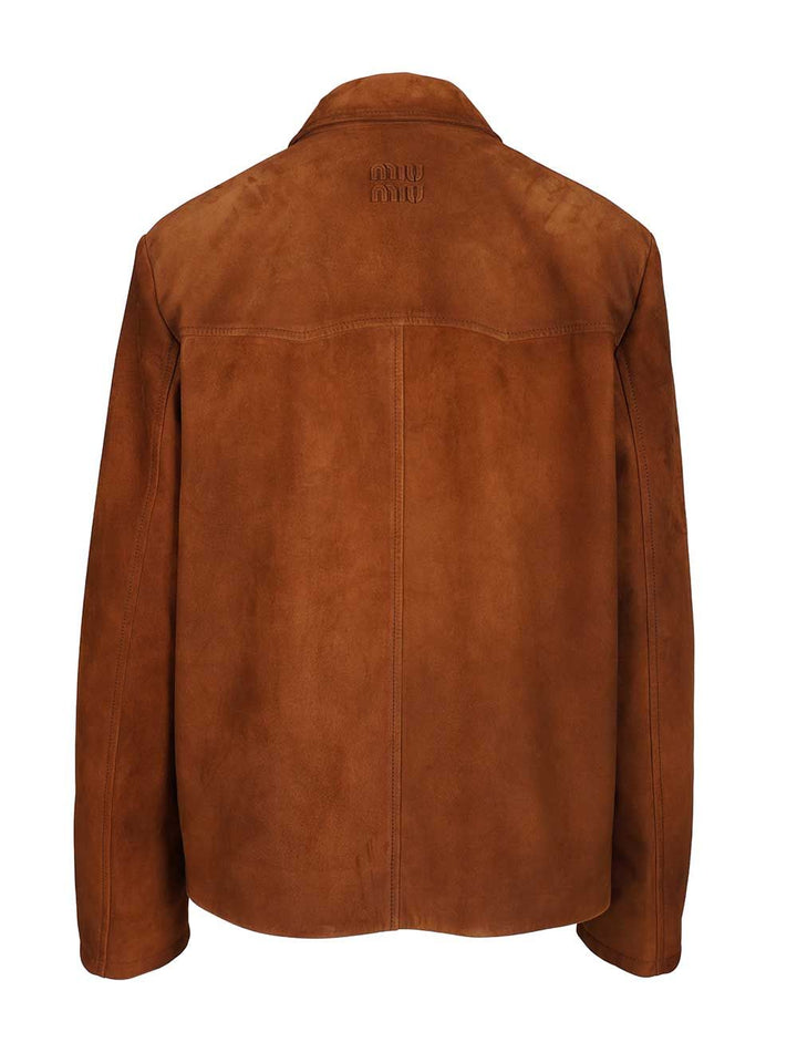 Miu Miu Suede Jacket Giacche - Marrone | f5c831738687dda226ba9f6718030ccdee8d794a