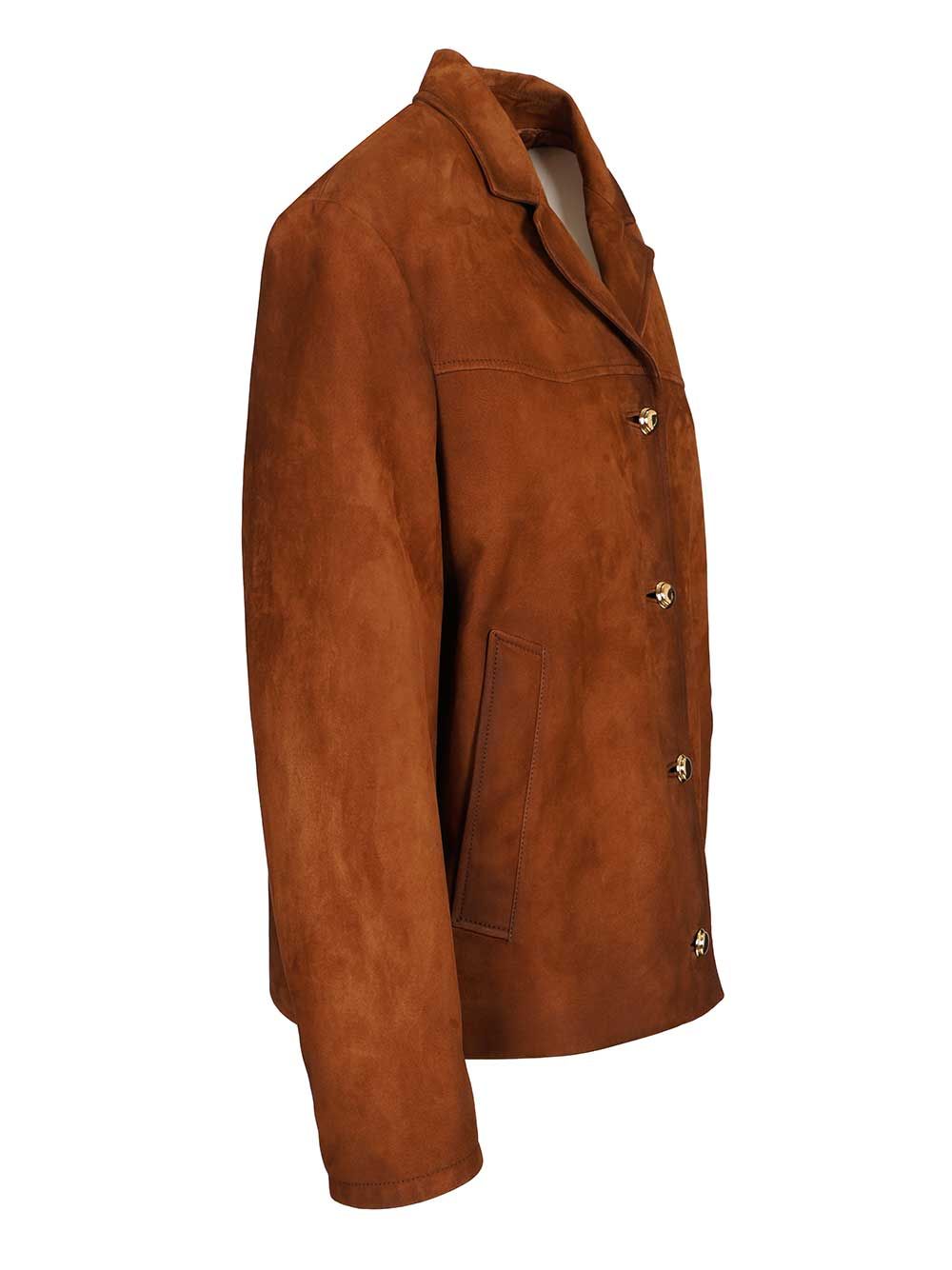 Miu Miu Suede Jacket Giacche - Marrone | 3ce115f345af04b18f4b86a7e57c16ff60f6f2a6