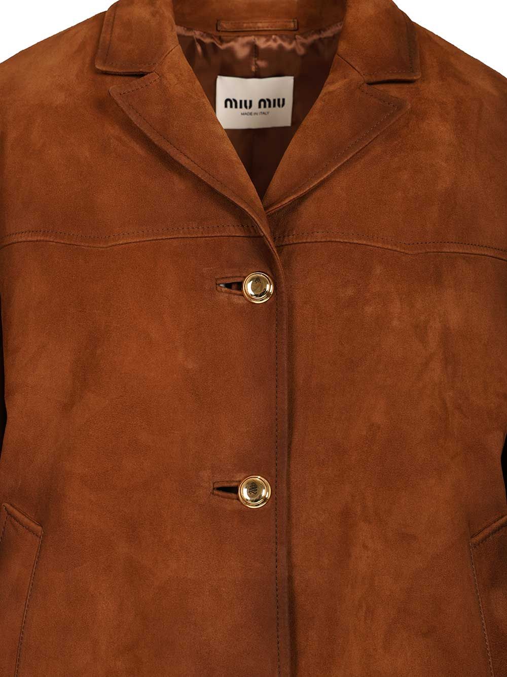 Miu Miu Suede Jacket Giacche - Marrone | 651761316eb1d0095525bec22eca9172194c0505