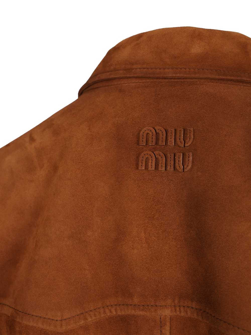 Miu Miu Suede Jacket Giacche - Marrone | bbbffb49f7f970b79b3424bc0e31c97ae7a5a310