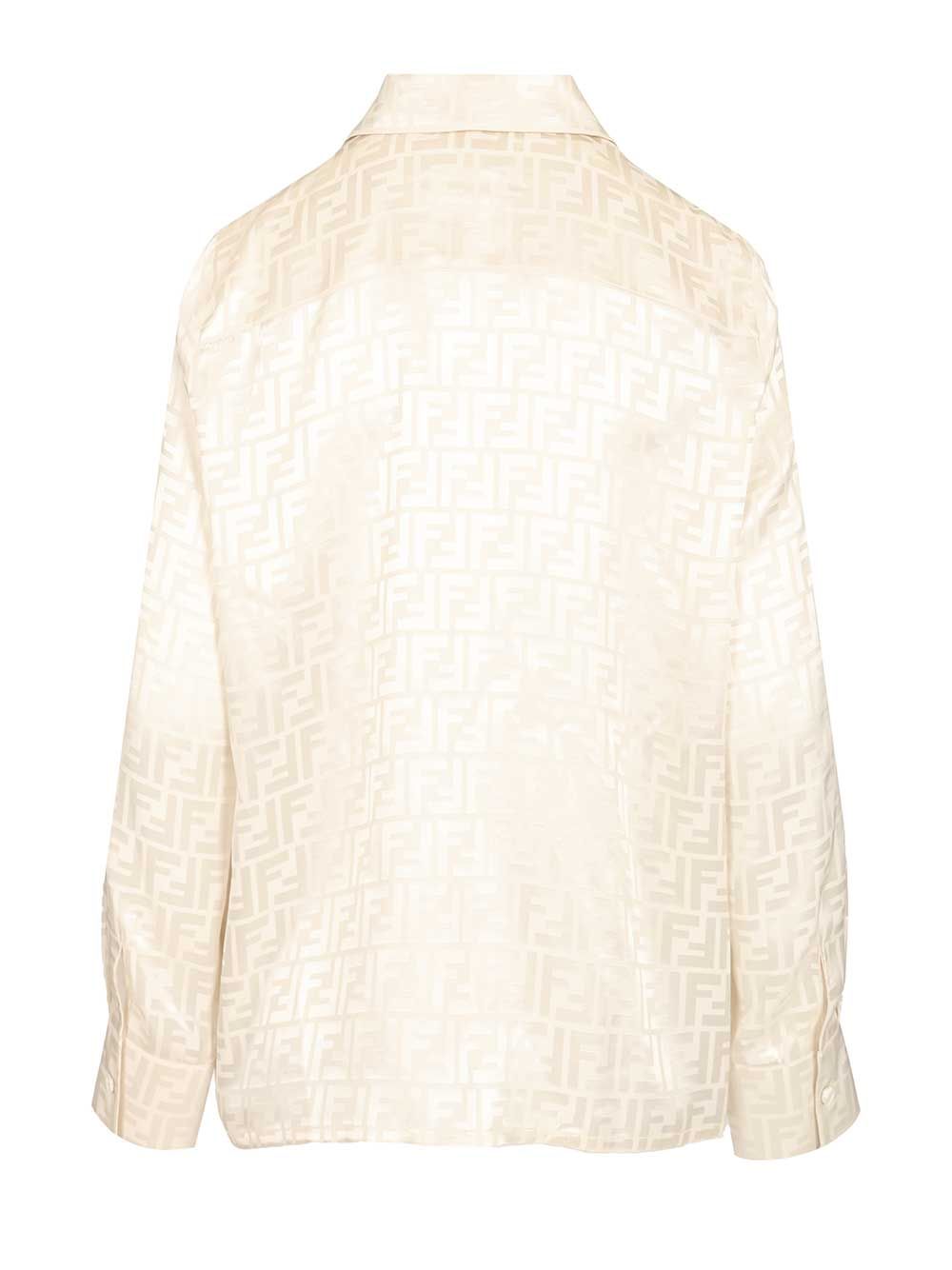 Fendi Ff Silk Shirt Shirts - Beige | d88e9b8c8c8edd7f52e7edbbe7f4287fd271cdb0
