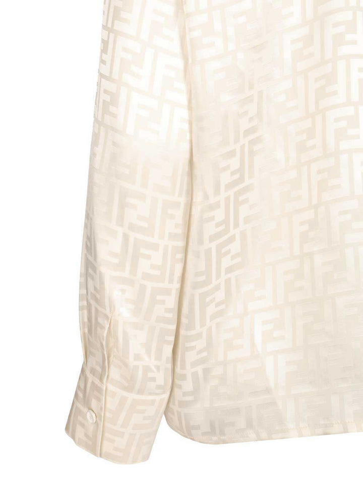 Fendi Ff Silk Shirt Shirts - Beige | 47d14297efb2dfec3bd2c94d3a2d0879e07e8057