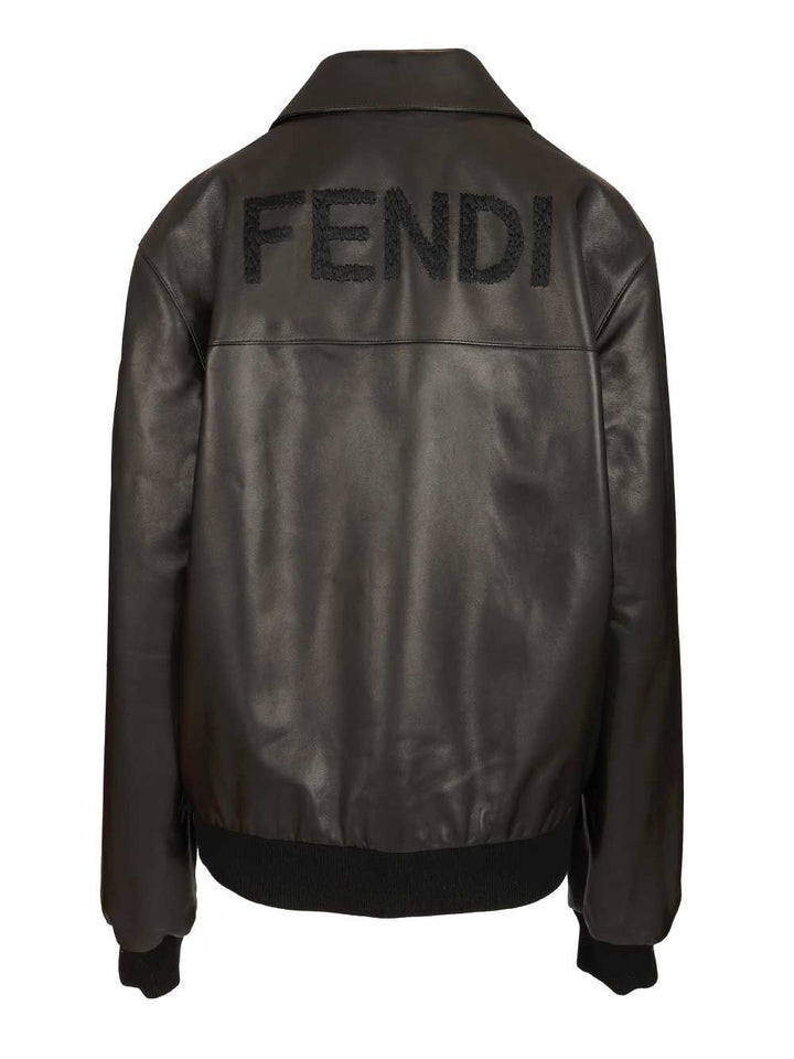 Fendi Blouson Leather Giacche - Nero | b8db7028ac2e3edd12a4bf445353e80e88f57dec