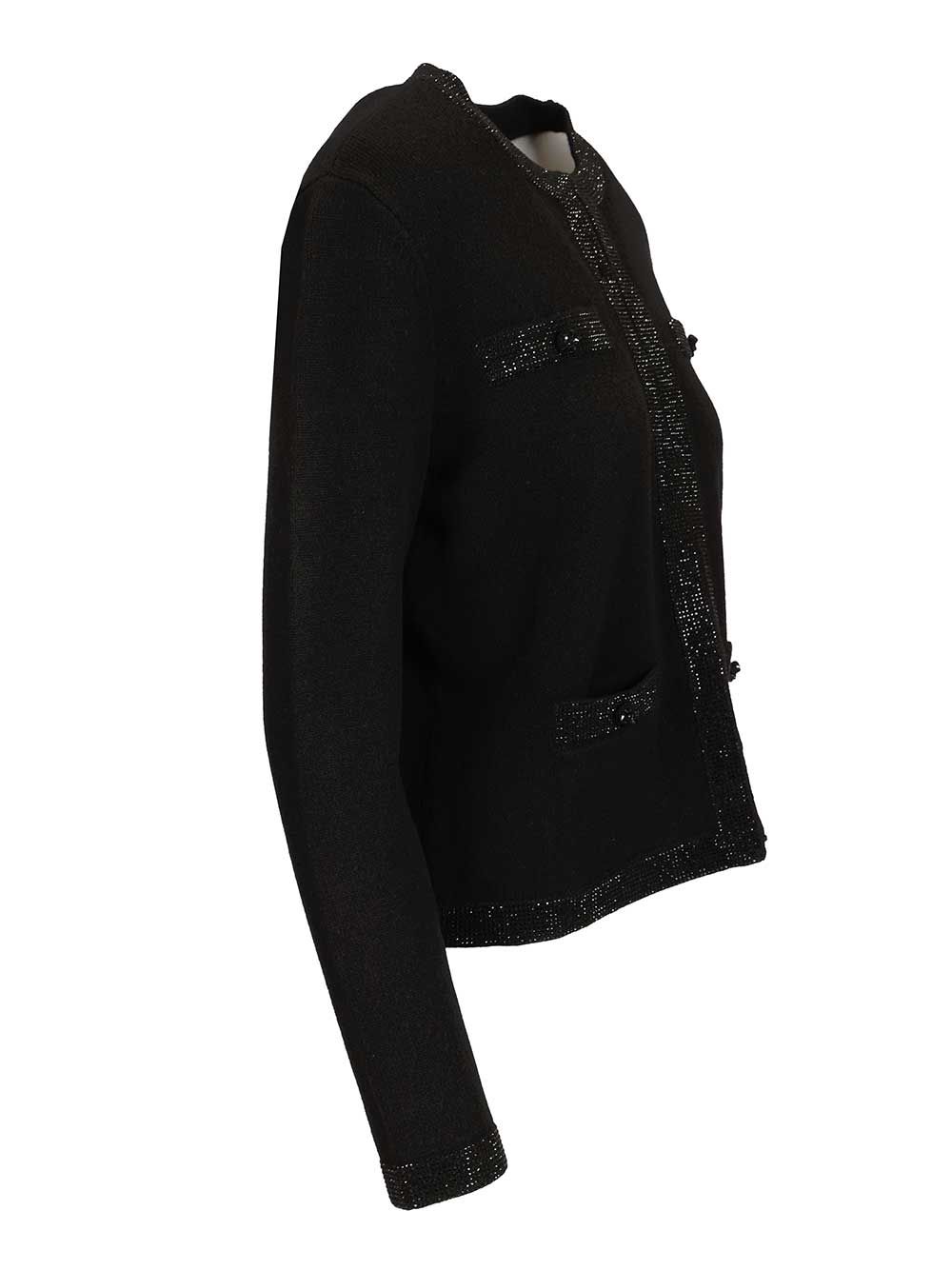 Tory Burch Kendra Embellished Wool Cardigan Giacche - Nero | 1b2d3d7ab357fbf39705a24868394799791eeb88