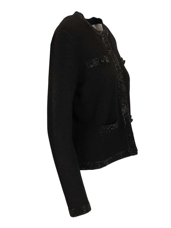 Tory Burch Kendra Embellished Wool Cardigan Giacche - Nero | 1b2d3d7ab357fbf39705a24868394799791eeb88