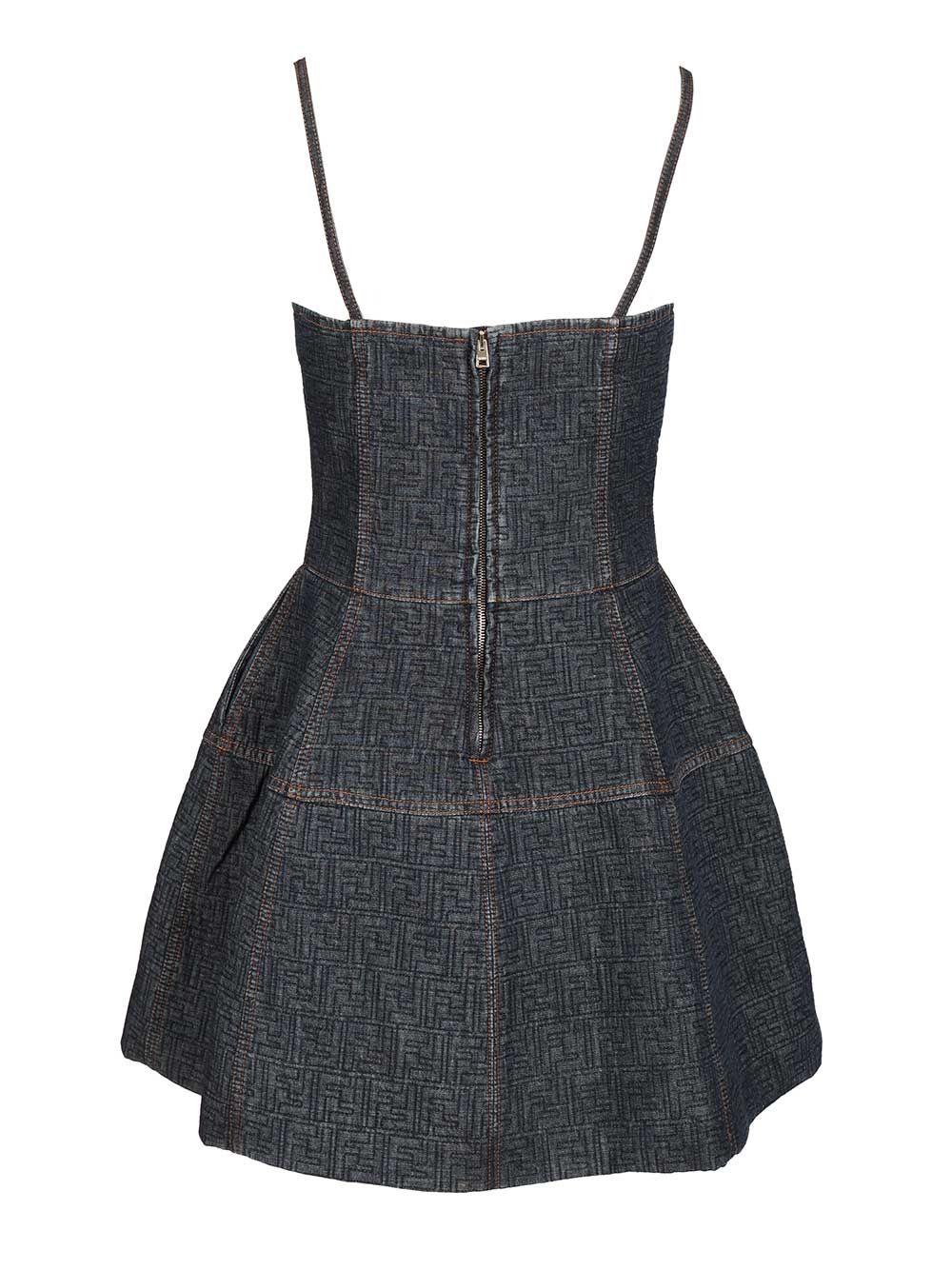 Fendi Abito Ff Padded Deni Abiti - Violet | f693193ba584504206d74646e50345566255a53d