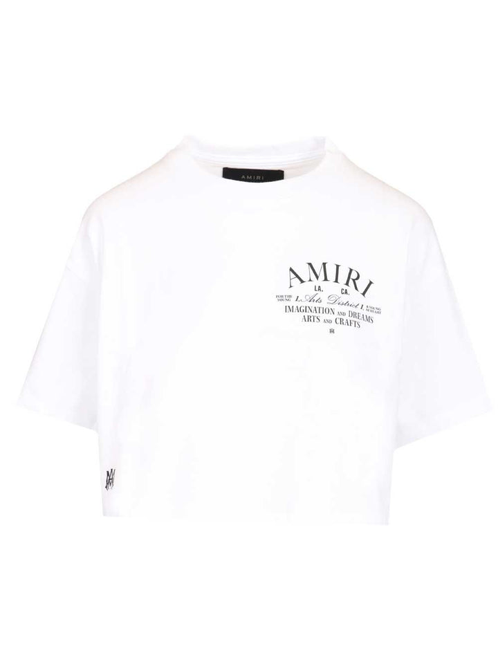 Amiri Arts District Cropped Tee T-Shirt - Bianco | 304b35f94c7f2a9dc0737fd01f9ec3753ba722df