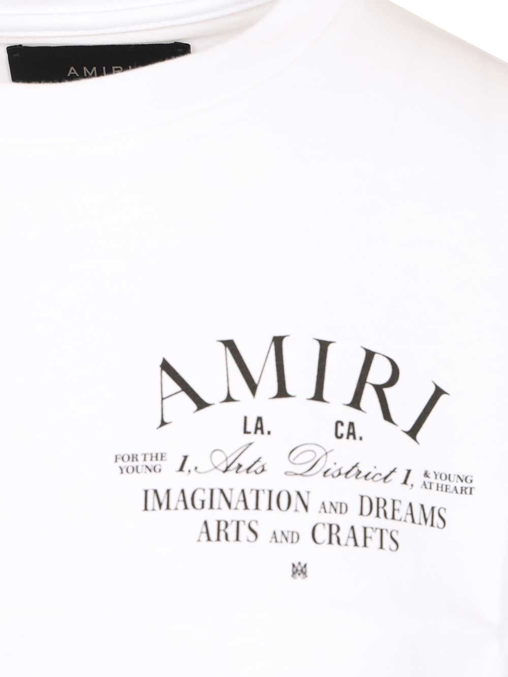 Amiri Arts District Cropped Tee T-Shirt - Bianco | 3aff3de80322a595ac0b9641131d1de2ccffd863
