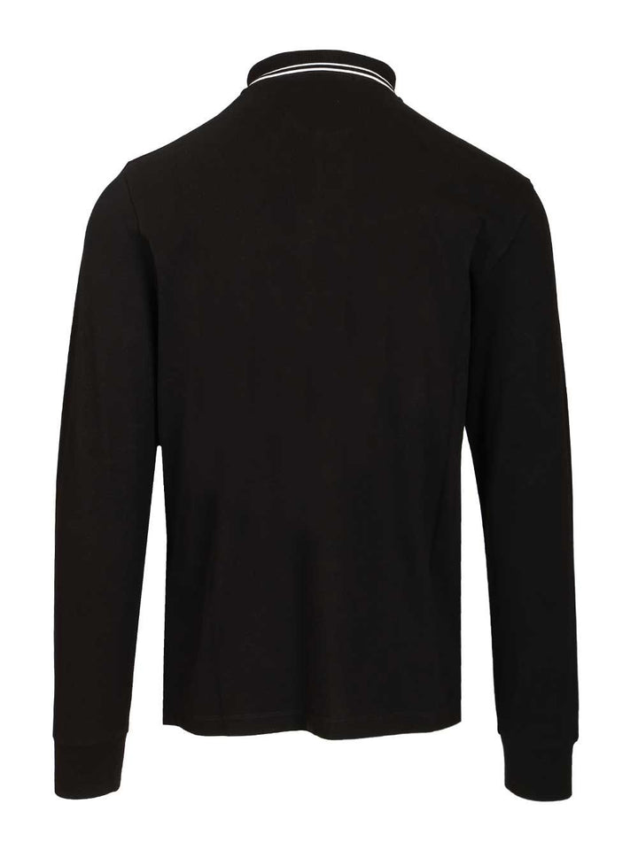 Stone Island Long-Sleeved Polo Shirt T-Shirt - Nero | 66b89174cbd9643daa0f5c5a639abce1231831e1