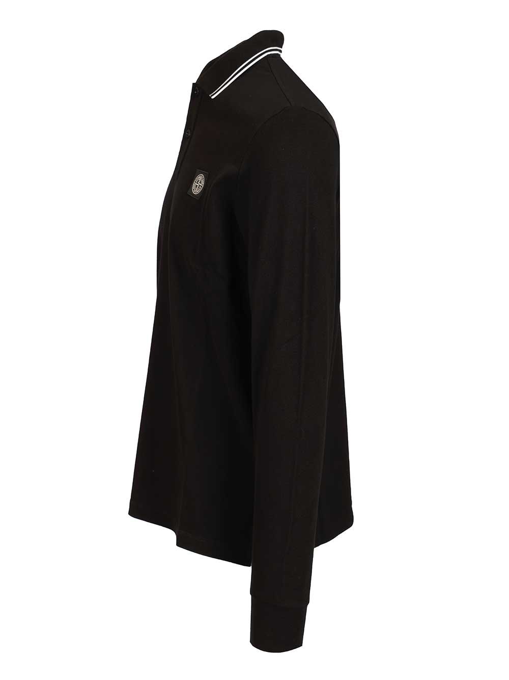 Stone Island Long-Sleeved Polo Shirt T-Shirt - Nero | 79f7e04c76ee6afd4fb863c09e5ee1ad11cd6c20