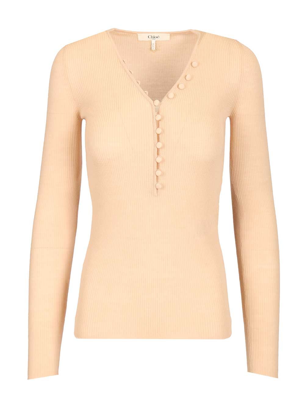 Chloe' Henley Knitwear - Rose | ef32fc6cd243d9fef550327136cf2d5f772cf55d