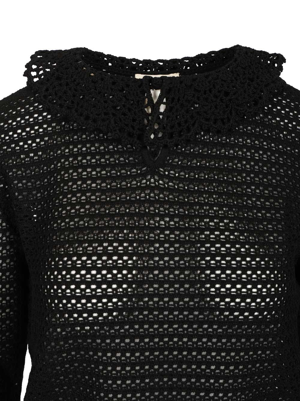 Chloe' Sweater With Collar Knitwear - Nero | 961a892dc0dc386d9a4b9939fa18a68b87c0dafd