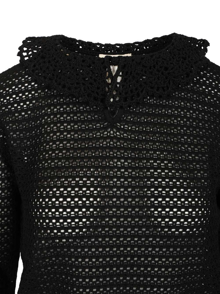 Chloe' Sweater With Collar Knitwear - Nero | 961a892dc0dc386d9a4b9939fa18a68b87c0dafd