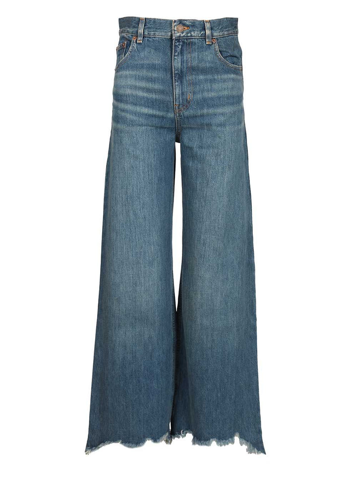 Chloe' Wide-Leg Jeans - Blu | 13c467323b24f69923106bd0133e30091548a3e6