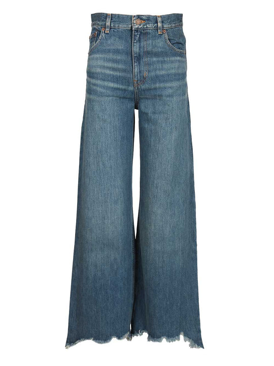 Wide-Leg Jeans Blu