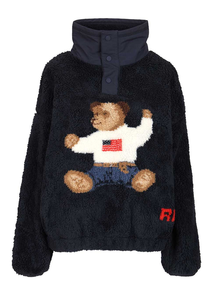 Polo Ralph Lauren Polo Bear High-Pile Fleece Mockneck Knitwear - Blu | a836862767111154e3eaaaafa574957058109f76